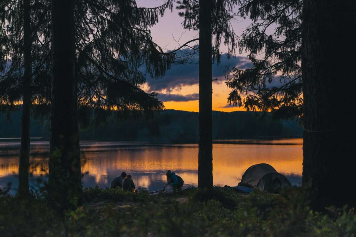 Camping near the lake