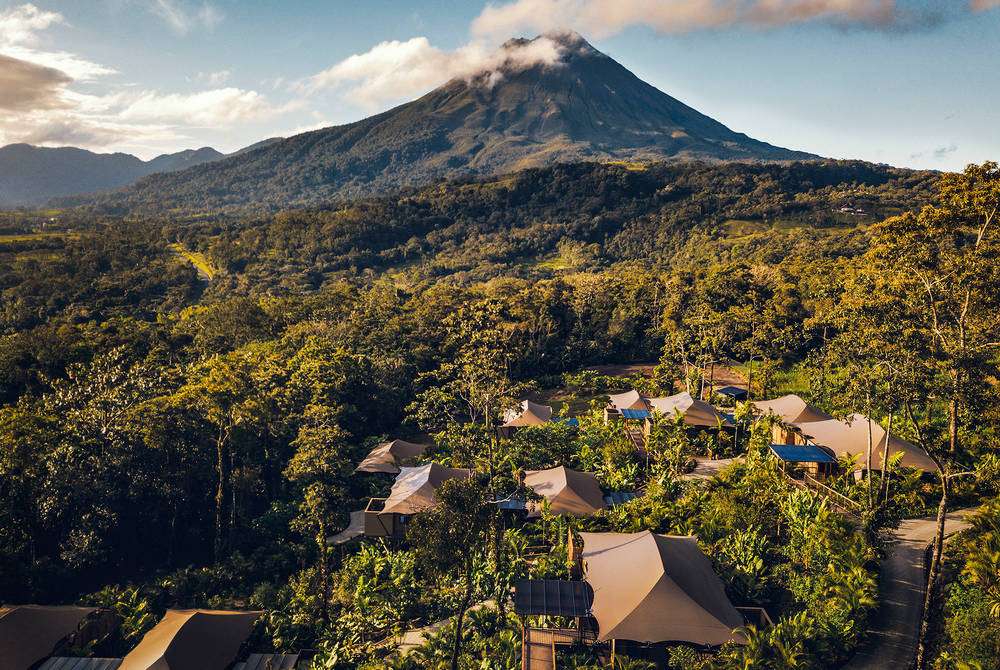 sky view of nayara tented camp