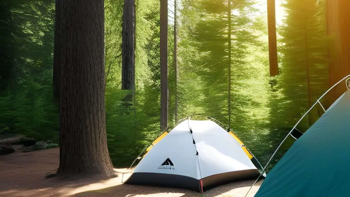 an image showcasing the quest for the ideal private property for camping.
