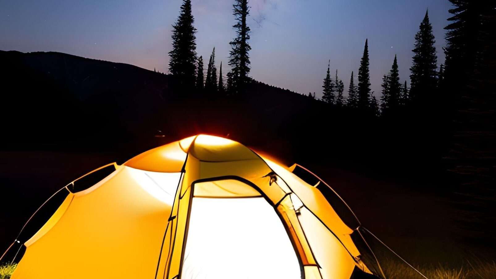 Tent camping on private property with stars  and mountains