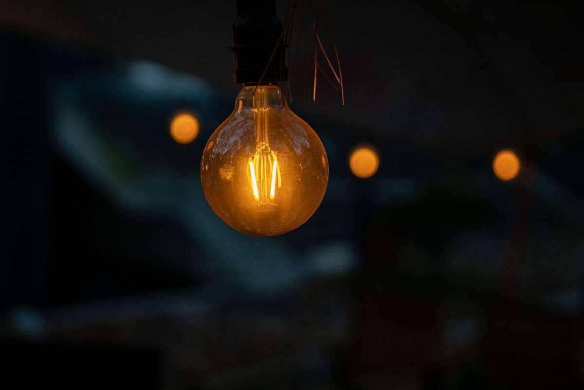 Light bulb inside camp