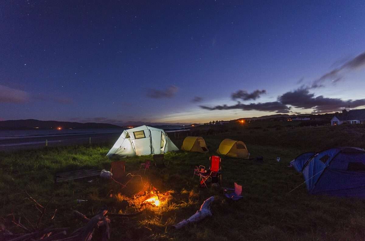 Portable shelter during camping