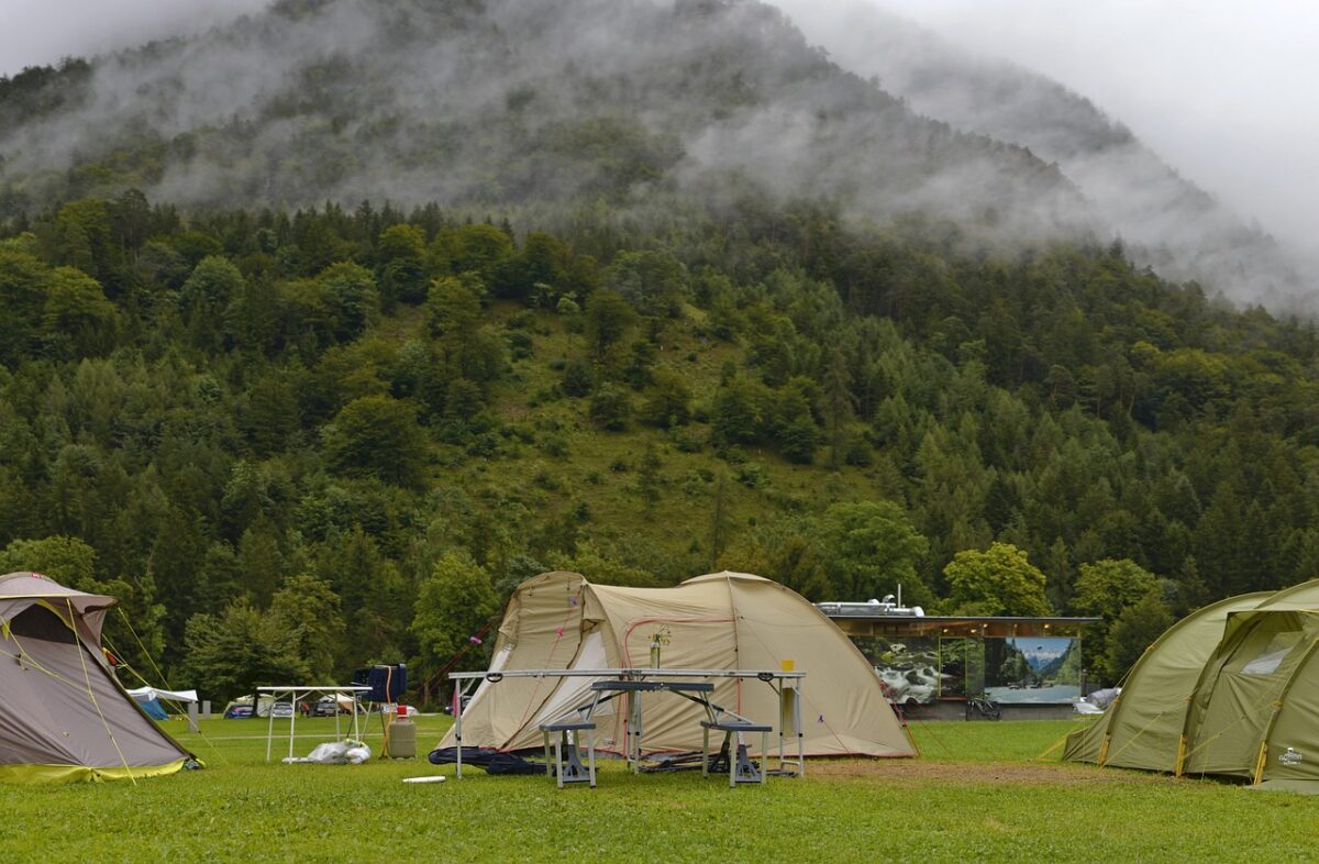 Camping in rain