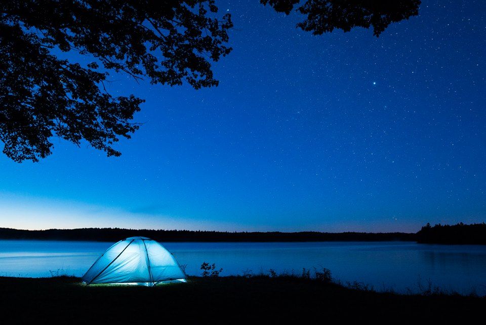 a beautiful of view camp a night in summer