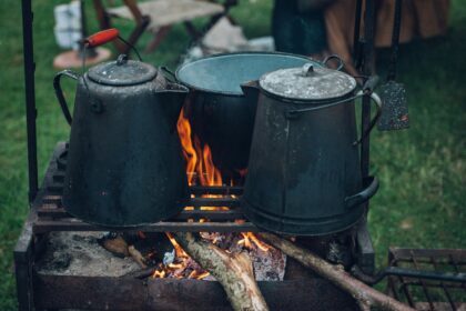 Making of food while camping in the jungle using some camping tent hacks
